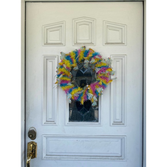 DIY Spring Wreath Base Bunnies Tinsel Garland Wreath Frame Wreath Form xxx - Picture 8 of 8